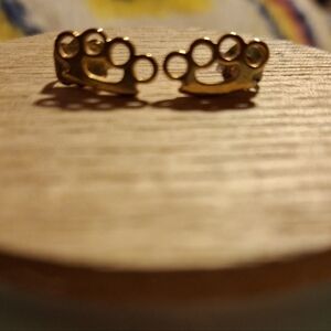 Gold Knuckle Duster Earrings